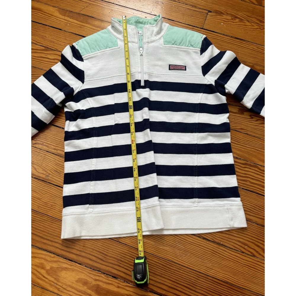 Vineyard Vines 1/4 Zip Sweater Top Womans Medium Striped Multicolor Long Sleeve